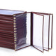 TheLAShop Legal Clear Menu Covers 8-1/2"x14" Wine Red Trim - 30ct., Book Style 8-View Image