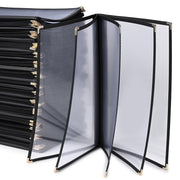 TheLAShop 8-1/2"x14" PVC Vinyl Cafe Menu Cover Folder Black, Book Style 10-View 30ct/pk Image