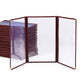 TheLAShop Legal Clear Menu Covers 8-1/2"x14" Wine Red Trim - 30ct., Tri-fold 6-View Image