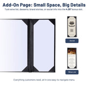 TheLAShop 8-1/2"x11" PU Leather Menu Book Covers 5ct/pk Image