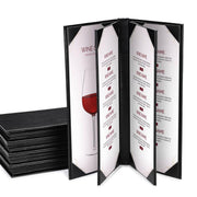 TheLAShop 4-1/4"x11" PU Leather Menu Cover Wine List Drinks Menu 5ct/pk, Book Style 6-View Image