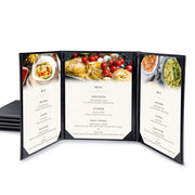 TheLAShop 8-1/2"x11" PU Leather Menu Book Covers 5ct/pk, Tri-fold 3-View Image