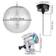 TheLAShop Rotating Disco Ball & RGB Spotlight Set for Nightclub, Retro Disco, 12in Silver Image