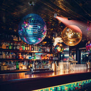 TheLAShop Rotating Disco Ball & RGB Spotlight Set for Nightclub, Retro Disco Image