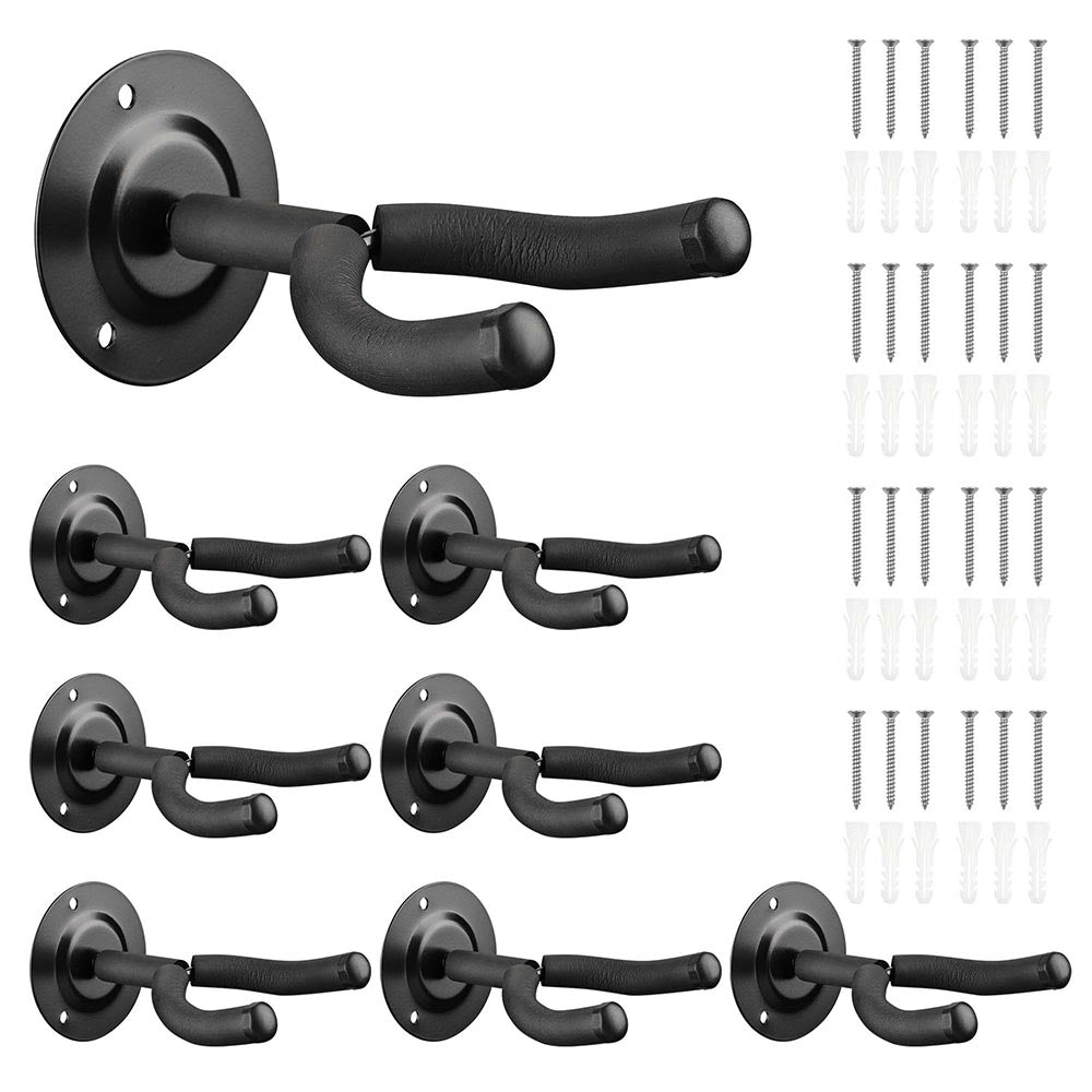 TheLAShop 8 Pcs Wall Mount Guitar Bass Hanger Holder Hook Display