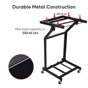 TheLAShop 12U Solid Steel Audio Mixer Rack with Crossbar 19" AV Cart Image