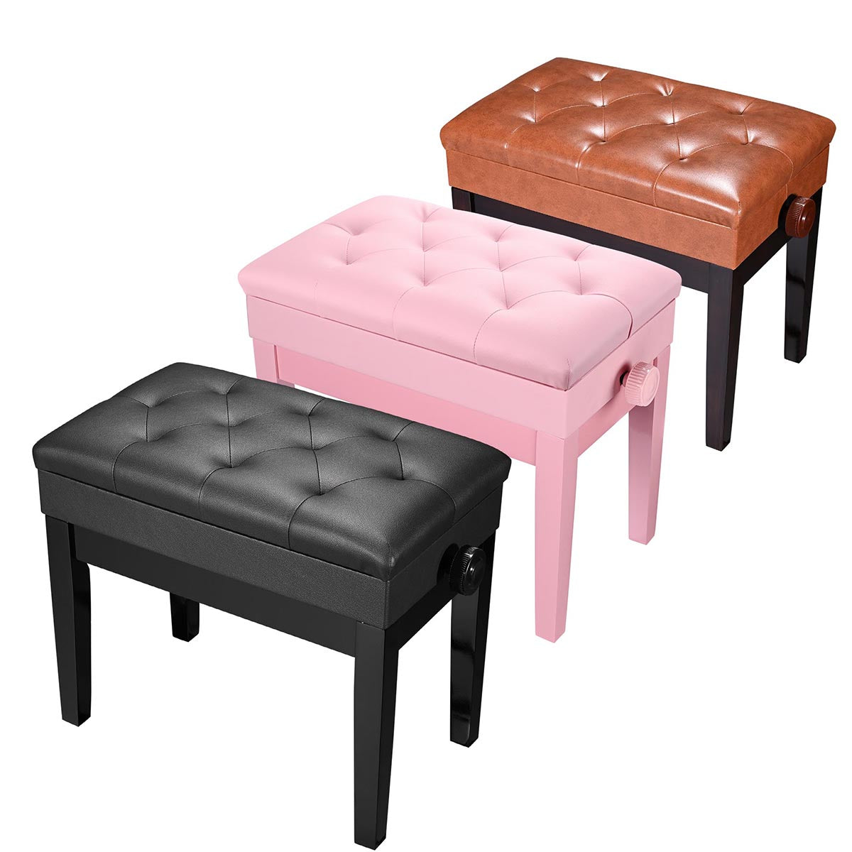 TheLAShop Adjustable Piano Bench with Storage