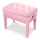 TheLAShop Adjustable Piano Bench with Storage, Pink Image