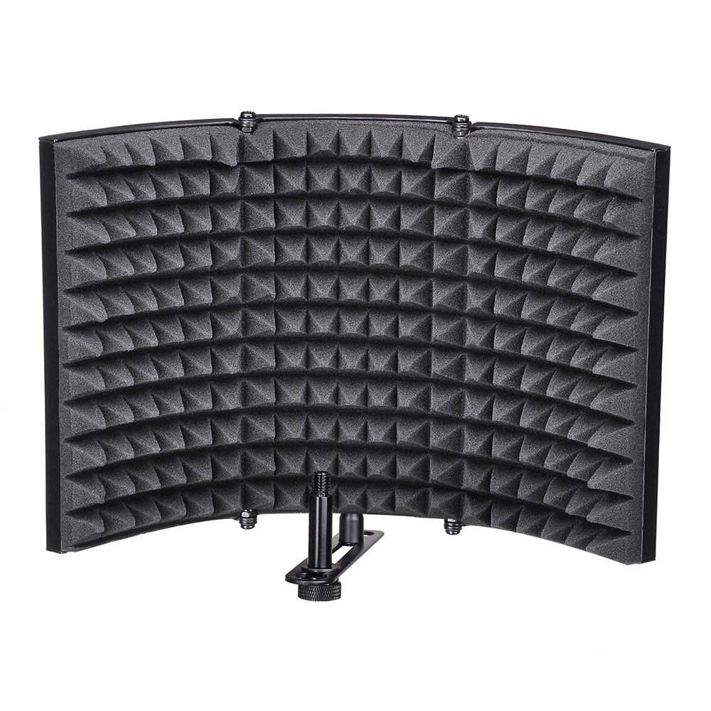 TheLAShop 3-Fold Studio Microphone Isolator Foam Panel Vocal Absorber