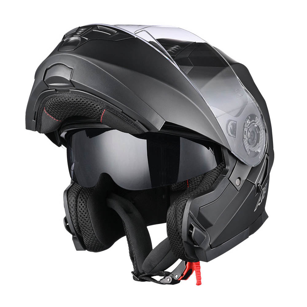 cheap flip up motorcycle helmets TheLAShop Modular Helmet RUN-M3 Flip Up DOT Matte Black