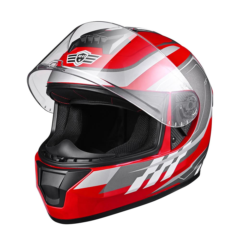 bld motorcycle helmets TheLAShop Motorcycle Helmet RUN-F3 Full Face Helmet DOT Red