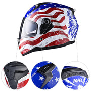 TheLAShop Helmet RUN-F Full Face Helmet Dual Visor DOT Eagle Image