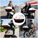 TheLAShop Motorcycle Trunk with Backrest Scooter Top Case Gloss White Image