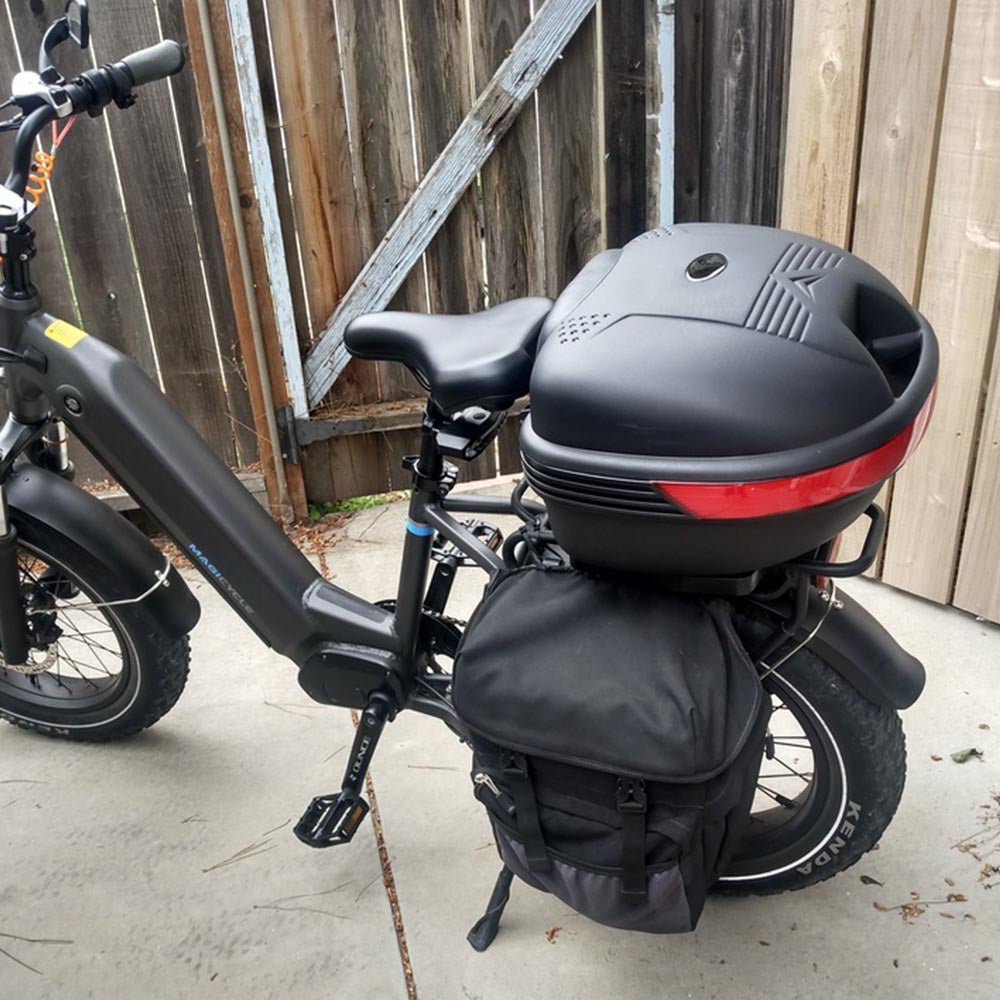 bike helmet box TheLAShop Motorcycle Trunk Scooter Top Case Quick Release Black