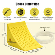 TheLAShop 35 in. Tire Wheel Chock (Pair), 66,000lbs Load Capacity Image