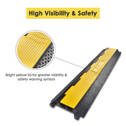 TheLAShop 2-channel Cable Protector Ramp Sidewalk Cable Cover D1 3/16" Image