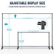 TheLAShop 10'Wx8'H Jumbo Banner Stand Telescopic Step & Repeat Logo Wall Backdrop Image