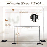 TheLAShop 10'x10' Heavy Duty Telescopic Backdrop Banner Stand Support Image