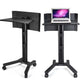 TheLAShop Rolling Laptop Cart Sit-Stand Mobile Workstation Image