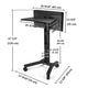 TheLAShop Rolling Laptop Cart Sit-Stand Mobile Workstation Image
