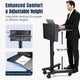 TheLAShop Rolling Laptop Cart Sit-Stand Mobile Workstation Image