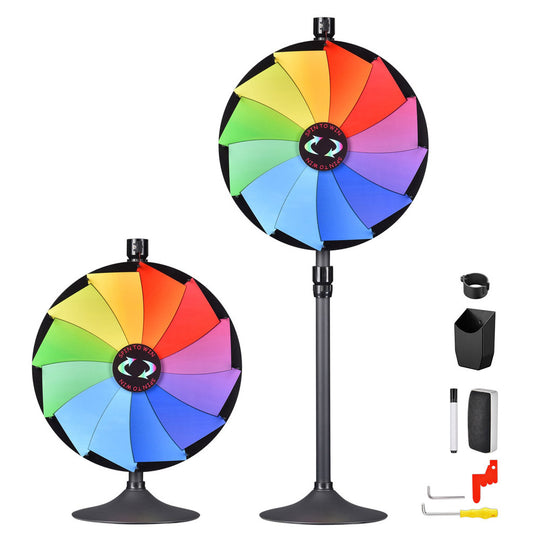 WinSpin 24" Prize Wheel 2in1 Tabletop or Floor Stand 12-Slot