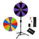 TheLAShop 24" Dry Erase Prize Wheel Height Adjustable, 12 Custom Slots, Black & Purple Image