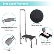TheLAShop Steel Safety Step Stool with Handle - 16"x13"x35" Image