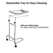 TheLAShop Mayo Instrument Stand with Removable Tray Double Post Image