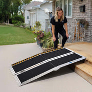TheLAShop 5'x29" Folding Aluminum Ramp for Trailer Shed Homes Image