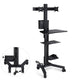 TheLAShop 2-Monitor Mobile PC Workstation with Power Outlets, Black+27" Crossbar Image