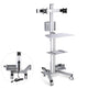 TheLAShop 2-Monitor Mobile PC Workstation with Power Outlets, Silver+27" Crossbar Image