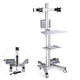 TheLAShop 2-Monitor Mobile PC Workstation with Power Outlets, Silver+27" Crossbar Image