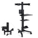 TheLAShop 2-Monitor Mobile PC Workstation with Power Outlets, Black+36" Crossbar Image