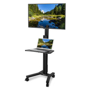 TheLAShop NexusX Commercial Rolling TV Cart & AV Shelf for 32-65in Screen, up to 200lbs. Image