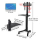 TheLAShop NexusX Commercial Rolling TV Cart & AV Shelf for 32-65in Screen, up to 200lbs. Image