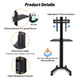 TheLAShop NexusX Commercial Rolling TV Cart & AV Shelf for 32-65in Screen, up to 200lbs. Image