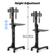 TheLAShop Commercial Rolling TV Cart & AV Shelf for 32-65in Screen, up to 200lbs. Image