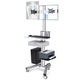 TheLAShop NexusX Dual-Screen Rolling PC Cart with Drawer, Silver Image