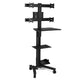 TheLAShop NexusX Quad Monitor Rolling PC Cart Workstation - 10-21" AV Mount, Black Image