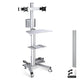 TheLAShop 2-Monitor Mobile PC Workstation with Power Outlets, Silver+36" Crossbar Image