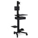 TheLAShop NexusX Rolling PC Cart with Drawer, Black Image