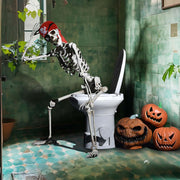 TheLAShop Life Size 5.4ft Posable Skeleton Halloween Pirate Outdoor Decor, Pirate Image