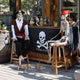 TheLAShop Life Size 5.4ft Posable Skeleton Halloween Pirate Outdoor Decor Image