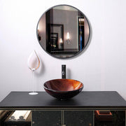 TheLAShop 16 inch Glass Vessel Sink Round Above Counter Sink Image
