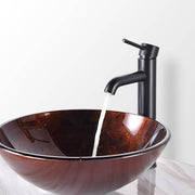 TheLAShop 16 inch Glass Vessel Sink Round Above Counter Sink Image