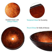 TheLAShop 16 inch Glass Vessel Sink Round Above Counter Sink Image