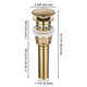 TheLAShop 1 5/8" Bath Vessel Sink Pop-Up Drain with Overflow, Gold Image