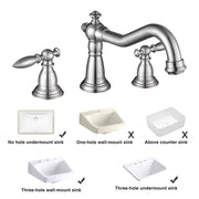 TheLAShop Widespread Bathroom Sink Faucet 2-Handle 6"H, Brushed Nickel Image