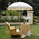 TheLAShop 6 ft 8-Rib Wood Market Umbrella Tilt Fringe Umbrella 5-10yr, Gold Tassel Image